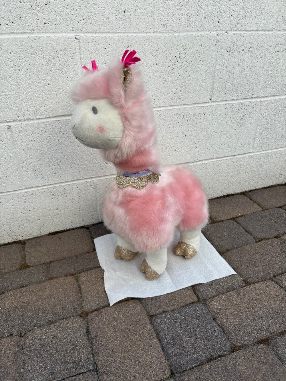 FAO Schwarz 21” tall pink standing llama